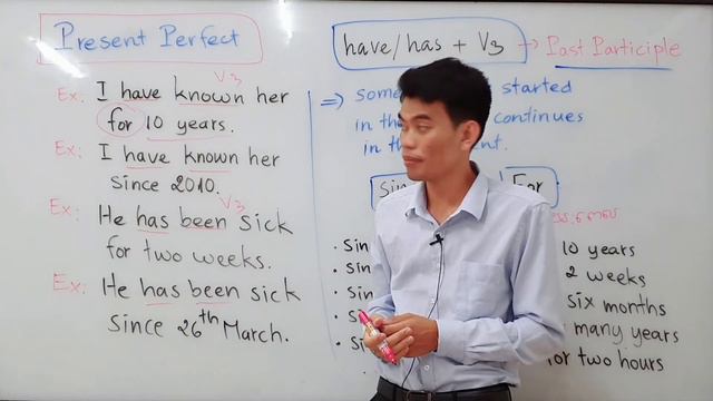 Learn English Tense - Present Perfect with Since and For | រៀនភាសាអង់គ្លេស смотреть онлайн