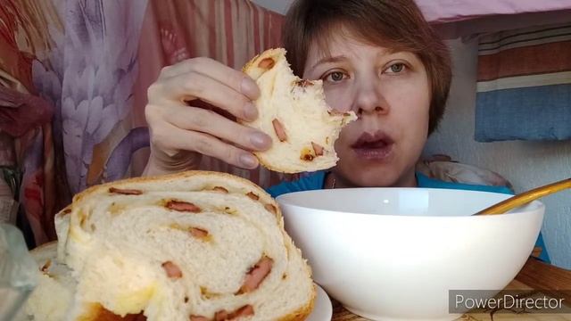 MUKBANG/ASMR/ДОМАШНИЙ ХЛЕБ РУЛЕТ С НАЧИНКОЙ/СУП ЛАПША/