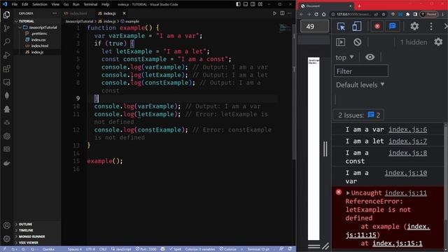 Master JavaScript: Ultimate Guide; Lesson 3: Variables - var vs let vs const смотреть онлайн