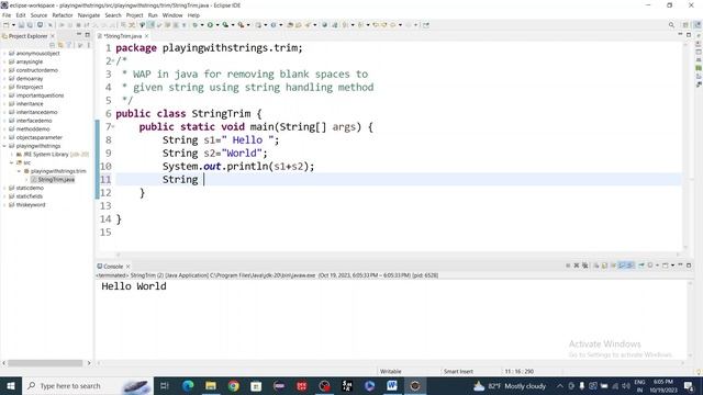 Java Tutorial for Beginners - How to Use of trim() method in Java. смотреть онлайн
