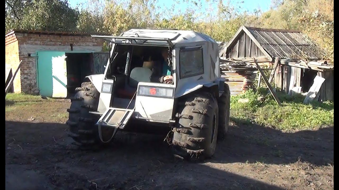 Покатушки на вездеходе мини ШЕРП смотреть онлайн