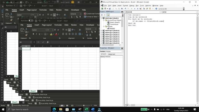 Close all Excel files except the one with the macro смотреть онлайн