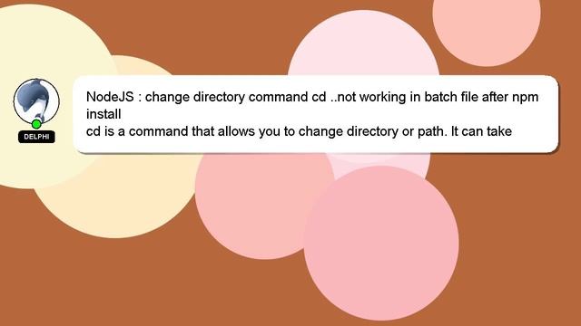 NodeJS : change directory command cd ..not working in batch file after npm install смотреть онлайн