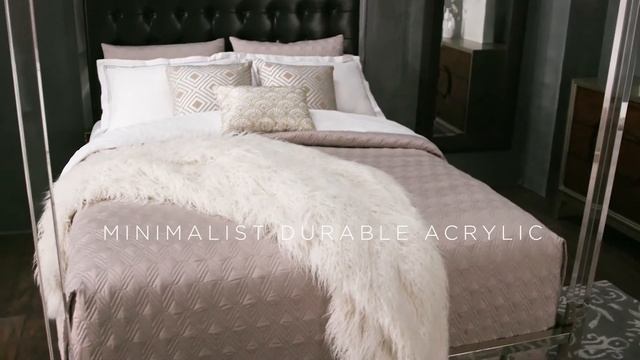 Reid Acrylic And Chrome Canopy Bed With Tufted Headboard By INSPIRE Q Bold