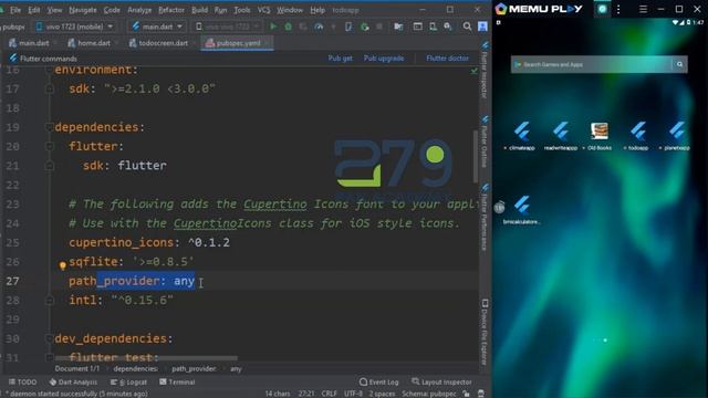flutter todo app Add Package SQFlite and path provider || Lec # 88 || part смотреть онлайн