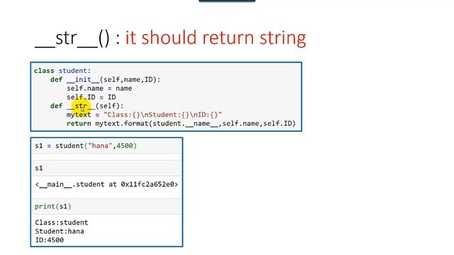 Printing customized object using str and repr | OOP смотреть онлайн