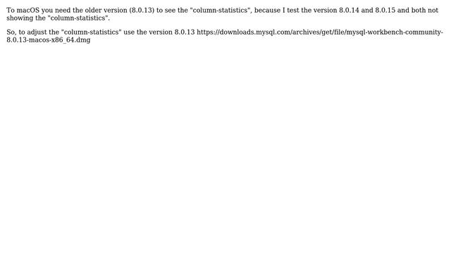 mysqldump throws: Unknown table 'COLUMN_STATISTICS' in information_schema (1109) смотреть онлайн