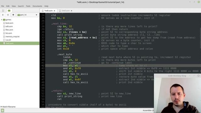 Coding hex editor in x86 assembly for GameOS - Part 3 - printing hex dump смотреть онлайн