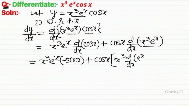 Differentiate x ^3 e ^x cos x | Derivative of x cube e x cos x | Class 11 смотреть онлайн
