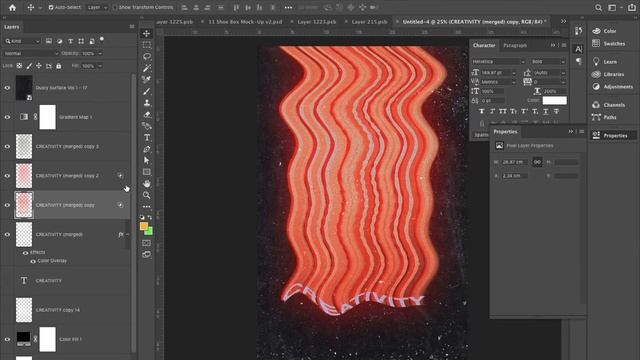 Creativity - TUTORIAL modern typographic poster in adobe PHOTOSHOP смотреть онлайн