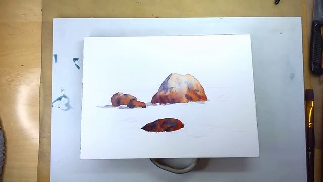 Камни в море акварелью (Часть 1) смотреть онлайн