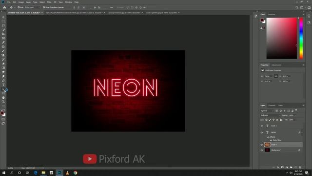 NEON TEXT Effect | Photoshop Text Effect Tutorial смотреть онлайн