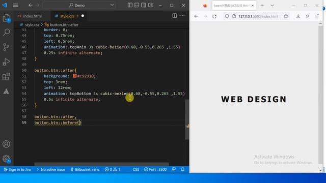 Button Hover Animation In HTML CSS | Hover Active Effects In CSS3 | Keyframes Tutorial & Web Desig смотреть онлайн