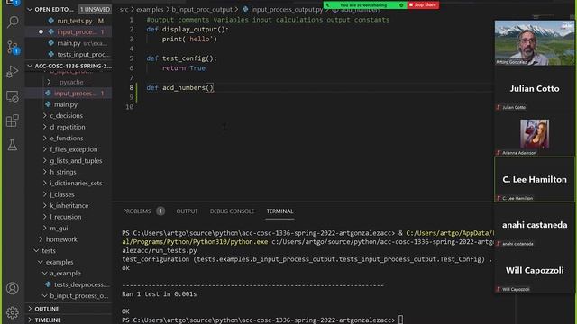 012722 COSC 1336 Python development process, unit tests, variables, input, and output смотреть онлайн