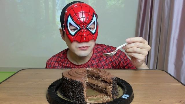 Chocolate CheeseCake MUKBANG (AROME) 먹방 JN MASKS Eating Show