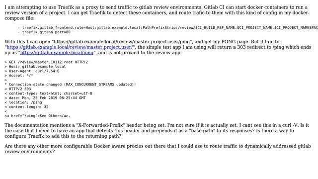 Can Traefik maintain a path prefix if a backend redirects a request, when routing to that... смотреть онлайн