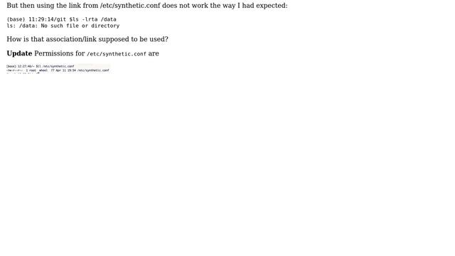 Apple: Directories Listed In /etc/synthetic.conf Not Accessible Via The Link (2 Solutions!!)