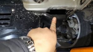 Установка пластиковой защиты за передним левым колесом на Chevrolet Nexia