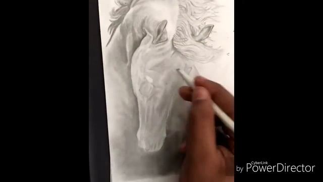 Horse sketch ||charcoal pencil смотреть онлайн