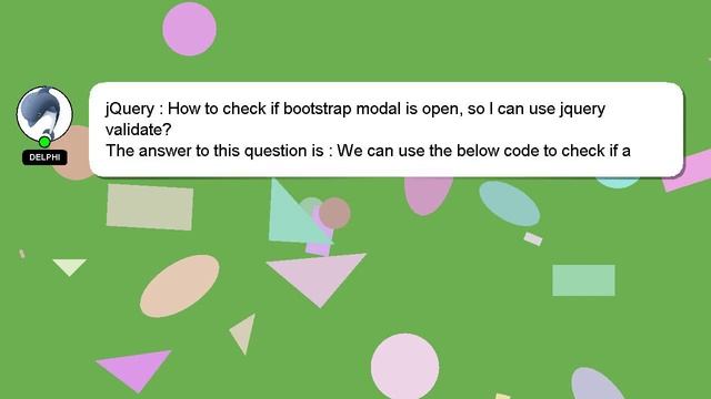 jQuery : How to check if bootstrap modal is open, so I can use jquery validate? смотреть онлайн