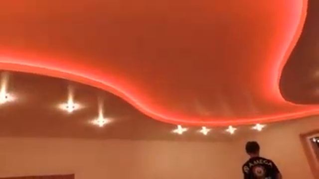 Многоуровневые натяжные потолки с подсветкой 3D в Усть-Каменогорске смотреть онлайн