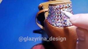 Инкрустация обуви для танцев стразами. Глазырина Анна.