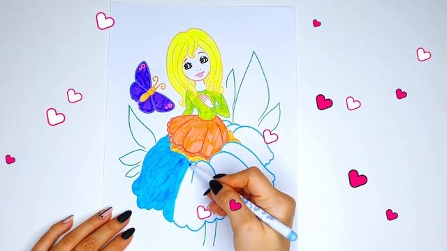 Раскраска ДЮЙМОВОЧКА видео для детей, Coloring THUMBELINA videos for children смотреть онлайн