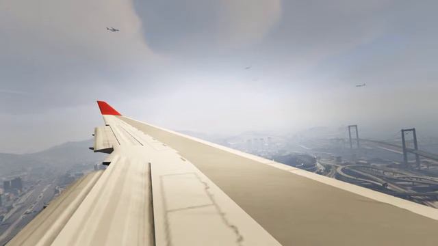 GTA V - FlyUS 747 landing LSX смотреть онлайн