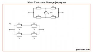 Вывод условия равновесия моста Уитстона
