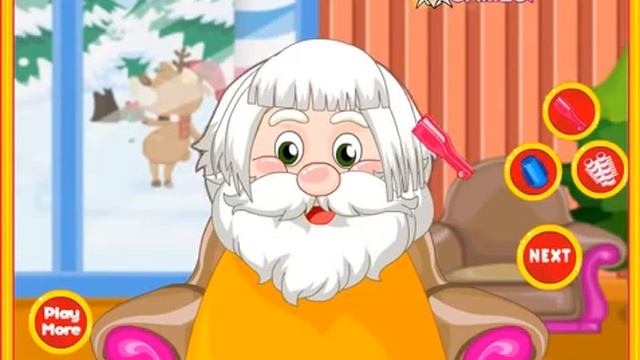 Бесплатные игры онлайн Santa Claus Haircuts Games Делаем прическу Санта Клаусу, игра для девочек смотреть онлайн