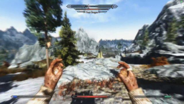 Skyrim: Me vs. Frost Dragon and a regular Dragon... guess who wins... смотреть онлайн