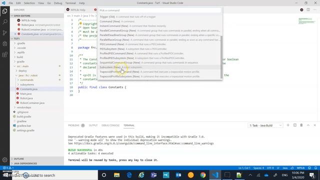 FRC - Command Base System - Java - VS Code 2020 - Part 1 смотреть онлайн