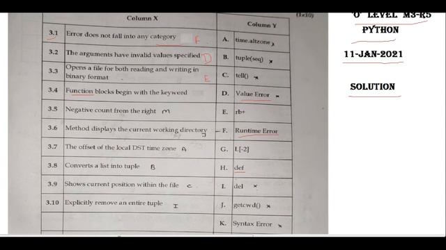 o level M3-R5 python 11 jan 2021 exam solution смотреть онлайн
