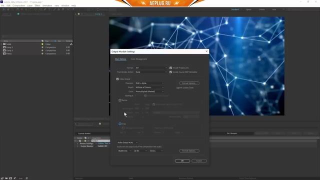 After Effects Как сохранить видео без Media Encoder в MP4 или другой формат / Как рендерить - AEplu смотреть онлайн
