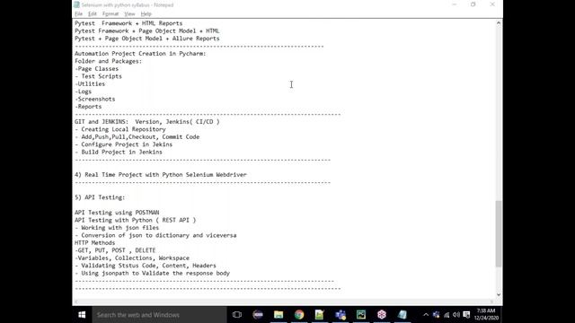 SELENIUM with PYTHON tutorials || Demo - 2 || by Mr. Nikhil Raju On 24-12-2020 @7AM смотреть онлайн