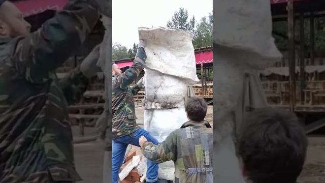 Огненный обжиг глиняной скульптуры