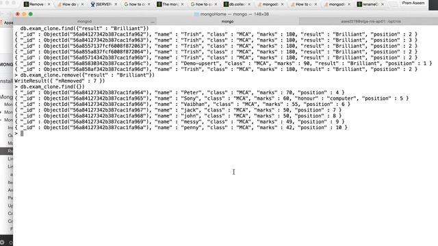 MongoDb Tutorial 28 : How to remove data from collection in mongoDB смотреть онлайн