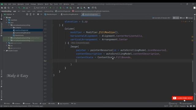 How to Implement Auto Scrolling List in Jetpack Compose | Android | Kotlin | Make it Easy смотреть онлайн