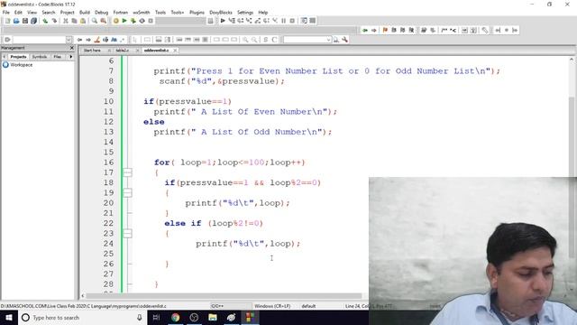 For, While loop program examples in c| Even and Odd numbers list | Display table | Reverse a number смотреть онлайн