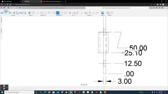 Fusion 360 Technical Drawing (Drafting) of Hinge Part 2 смотреть онлайн