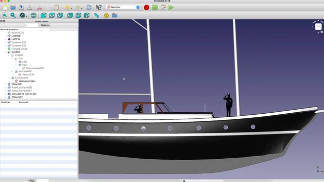 FreeCad, как переместить уже сделанные отверстия смотреть онлайн
