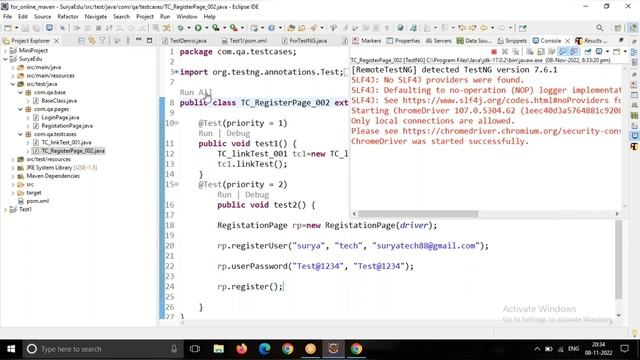 Automation Testing real-time project |Selenium with java | TestNG Framework with POM & Hybrid смотреть онлайн
