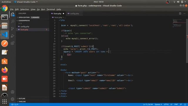Insert Data into Database with PHP MySQLi Part # 2 | PHP Tutorials in Hindi смотреть онлайн