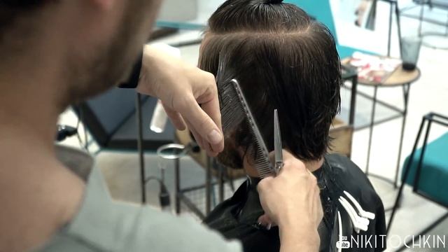 middle length men's haircut for wavy hair tutorial смотреть онлайн