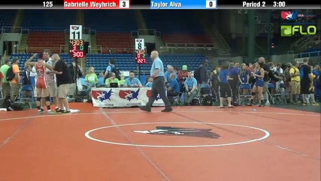 Junior WM 125 - Gabrielle Weyhrich (Nebraska) vs. Taylor Alva (Texas) смотреть онлайн