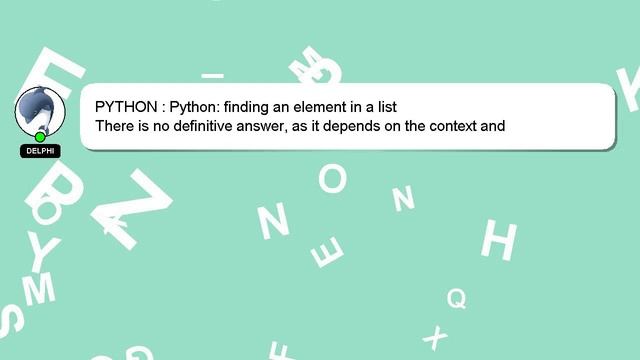 PYTHON : Python: finding an element in a list смотреть онлайн