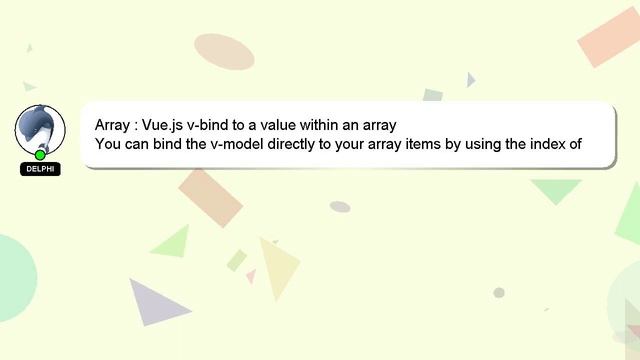 Array : Vue.js v-bind to a value within an array смотреть онлайн