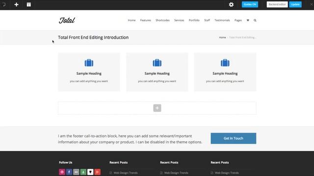 Front End Page Building - Total WordPress Theme смотреть онлайн