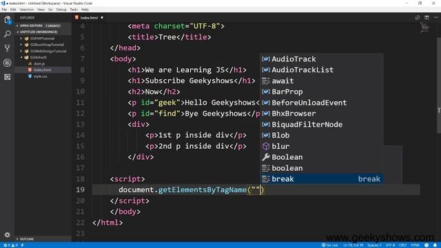 getElementsByTagName Method in JavaScript (Hindi) смотреть онлайн