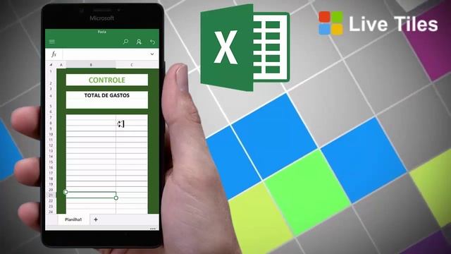 OFFICE Windows 10 Mobile - Excel gerando controle de Gastos смотреть онлайн